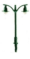 Double Electric Street/Platform Lamp - green